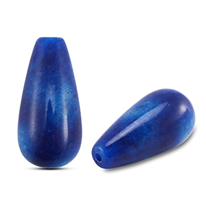 Naturstein Perlen Quarz Tropfen Blue
