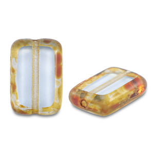 B&ouml;hmische Perlen TCB Rectangle 12x8mm Transparent-light blue