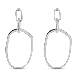 Ohrringe aus Stainless Steel - Rostfreiem Stahl Ohrstecker Irregular Silver