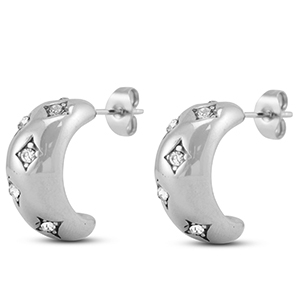 Ohrringe aus Stainless Steel - Rostfreiem Stahl Ohrstecker Silver