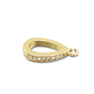 Brass TQ Metall Anh&auml;nger Oval mit &Ouml;se Gold