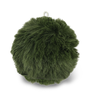 Statement-Anh&auml;nger Pompon Dark olive green