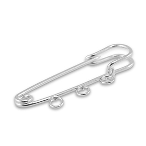 Metall Zubeh&ouml;r Schmuck-Sicherheitsnadel mit 3 &Ouml;sen Silver