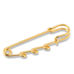 Metall Zubeh&ouml;r Schmuck-Sicherheitsnadel mit 3 &Ouml;sen Gold