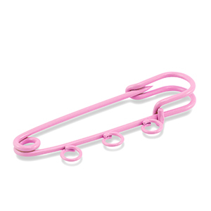 Farbiges Zubeh&ouml;r Schmuck-Sicherheitsnadel mit 3 &Ouml;sen Pink