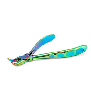 Beadsmith Chroma Flachzange gebogen mit Feder Rainbow Titanium