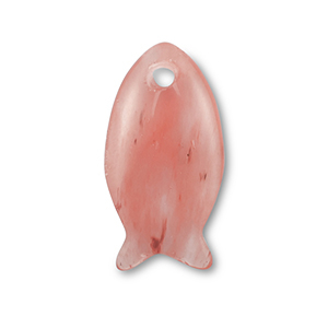 Naturstein Anh&auml;nger Quarz Fisch Transparent coral red