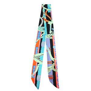 Bandana Schal mit Lebendiges Muster Multicolour-mint green-orange