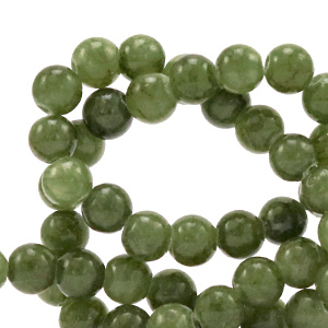 Naturstein Perlen Seraphinit 6mm Army green