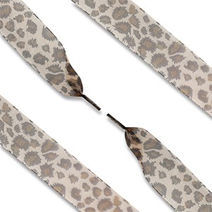 Trendy Schn&uuml;rsenkel Organza Leopard Light brown-dark brown