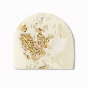 Polymer Anh&auml;nger Off white-beige-gold