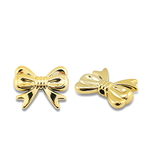 Metall Look Perlen Schleife Gold metallic
