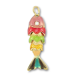 Metall Anh&auml;nger Fisch Gold-multicolour