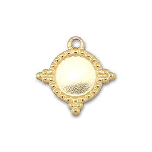 BY31&reg; Stainless Steel - Rostfrei Stahl Anh&auml;nger mit Fassung f&uuml;r SS34 Flat Back Gold