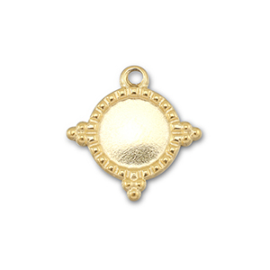 BY31&reg; Stainless Steel - Rostfrei Stahl Anh&auml;nger mit Fassung f&uuml;r SS30 Flat Back Gold