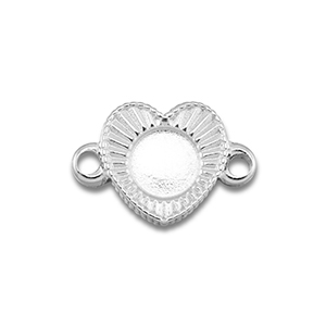 BY31&reg; Stainless Steel - Rostfrei Stahl Zwischenst&uuml;ck mit Fassung f&uuml;r SS20 Flat Back Silver