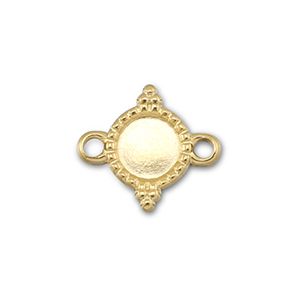 BY31&reg; Stainless Steel - Rostfrei Stahl Zwischenst&uuml;ck mit Fassung f&uuml;r SS16 Flat Back Gold