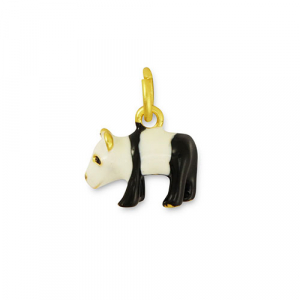 Metall Anh&auml;nger Panda Black-white-gold