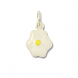 Metall Anh&auml;nger Ei White-yellow-silver
