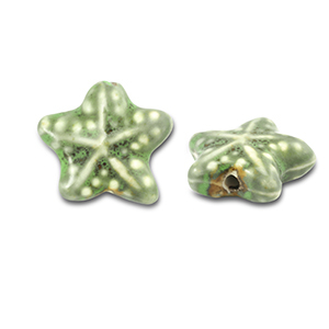 Perlen Keramik Seestern Light green