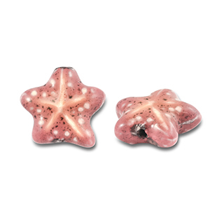 Perlen Keramik Seestern Vintage pink