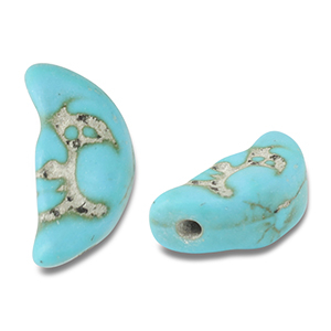 Perlen Keramik Mond Turquoise blue