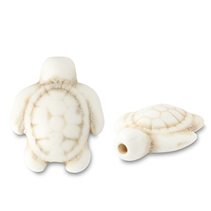 Perlen Keramik Schildkr&ouml;te Off white