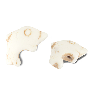 Perlen Keramik Delfin Off white