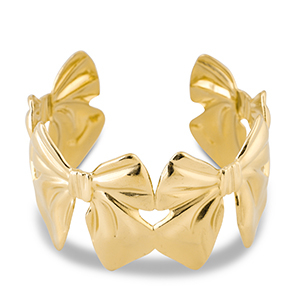 Armb&auml;nder aus Stainless Steel - Rostfreiem Stahl Bangle Schleife Gold