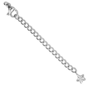 Stainless Steel - Rostfrei Stahl Schmuckzubeh&ouml;r Verl&auml;ngerungsketten Set Stern mit Karabinerverschluss Silver