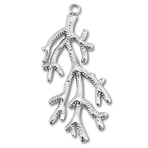 Stainless Steel - Rostfrei Stahl Anh&auml;nger Koralle Silver