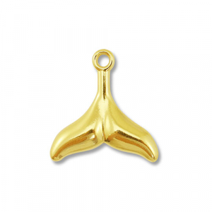 Stainless Steel - Rostfrei Stahl Anh&auml;nger Schwanzflosse Gold