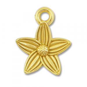 Stainless Steel - Rostfrei Stahl Anh&auml;nger Blume Gold