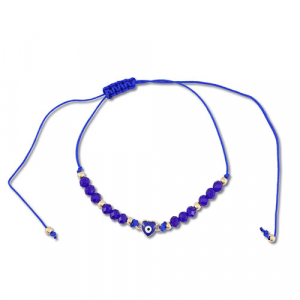 Trendy Fusskettchen Gemischte Perlen Dark blue-gold