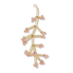 Anh&auml;nger Glasperlen Blume Gold-vintage pink