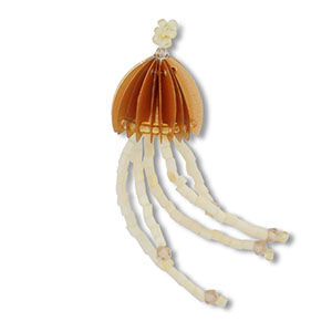 Anh&auml;nger Glasperlen Qualle Brown-nude-transparent brown
