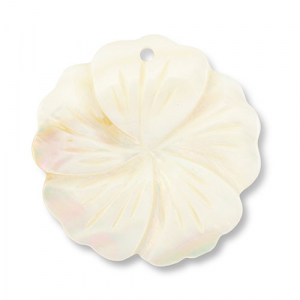 Muschel Anh&auml;nger Blume White (Naturliche Farbe Muschel)