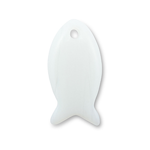 Naturstein Anh&auml;nger Glas Fisch White