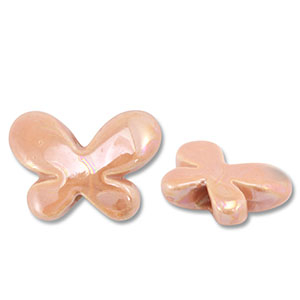 DQ Griechische Keramik Perlen Schmetterling Coral peach