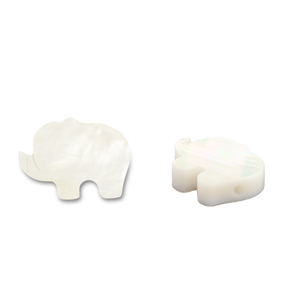 Muschel-Perlen Elefant White (Naturliche Farbe Muschel)