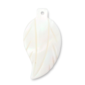 Muschel Anh&auml;nger Blatt White (Naturliche Farbe Muschel)