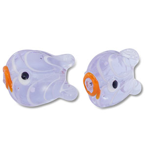 Handbemalt Glasperlen Fisch Purple-orange