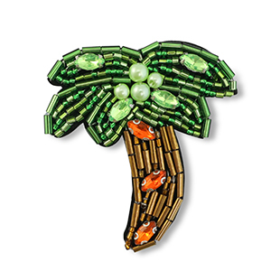 Broschen Palme Multicolour green-brown-orange