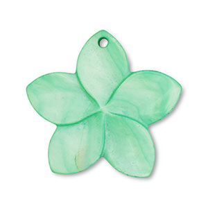 Muschel Anh&auml;nger Blume Green