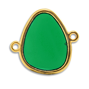 Metall Anh&auml;nger DQ Zwischenst&uuml;ck Green-Gold (Nickelfrei)