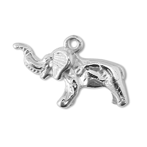 Metall Anh&auml;nger DQ Elefant Antik silber (Nickelfrei)