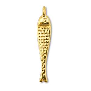 Metall Anh&auml;nger DQ Fisch Gold (Nickelfrei)