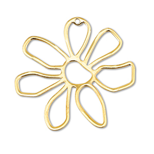 Metall Anh&auml;nger DQ Blume Gold (Nickelfrei)