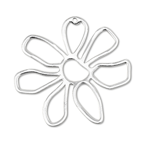 Metall Anh&auml;nger DQ Blume Antik silber (Nickelfrei)