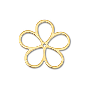 Metall Anh&auml;nger DQ Blume Gold (Nickelfrei)